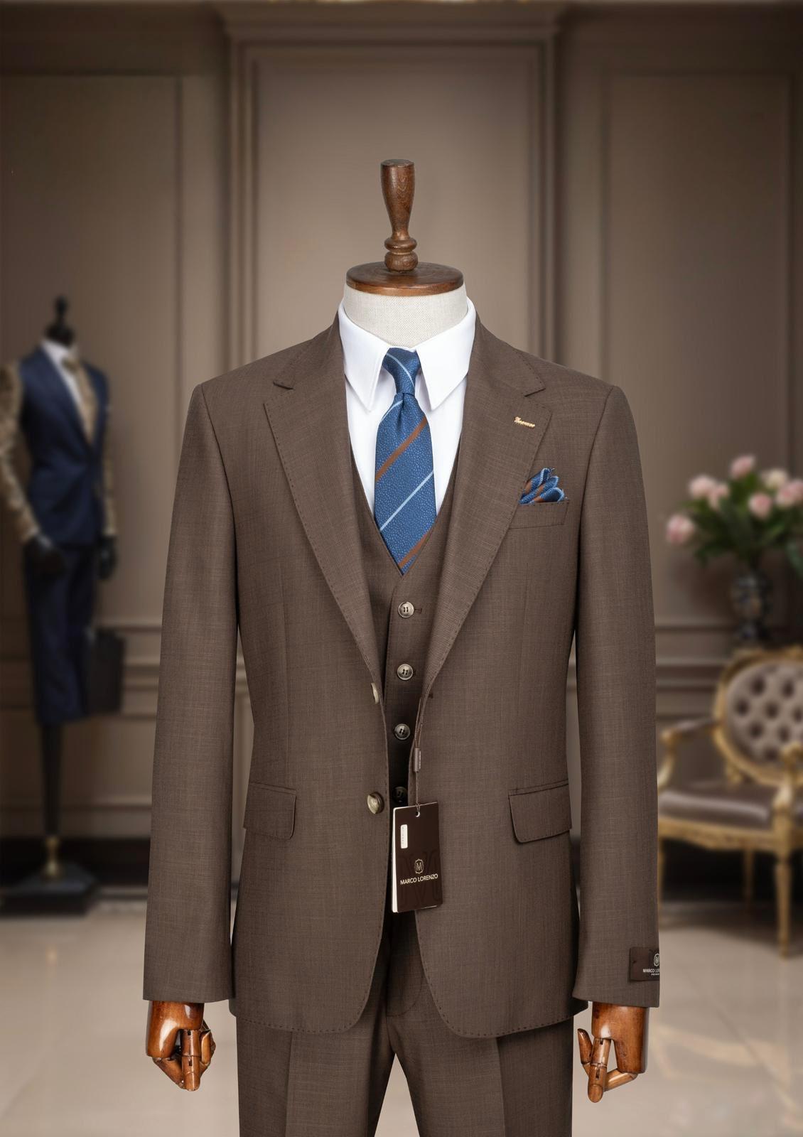 Men’s Suit 3PC Chocolate Brown