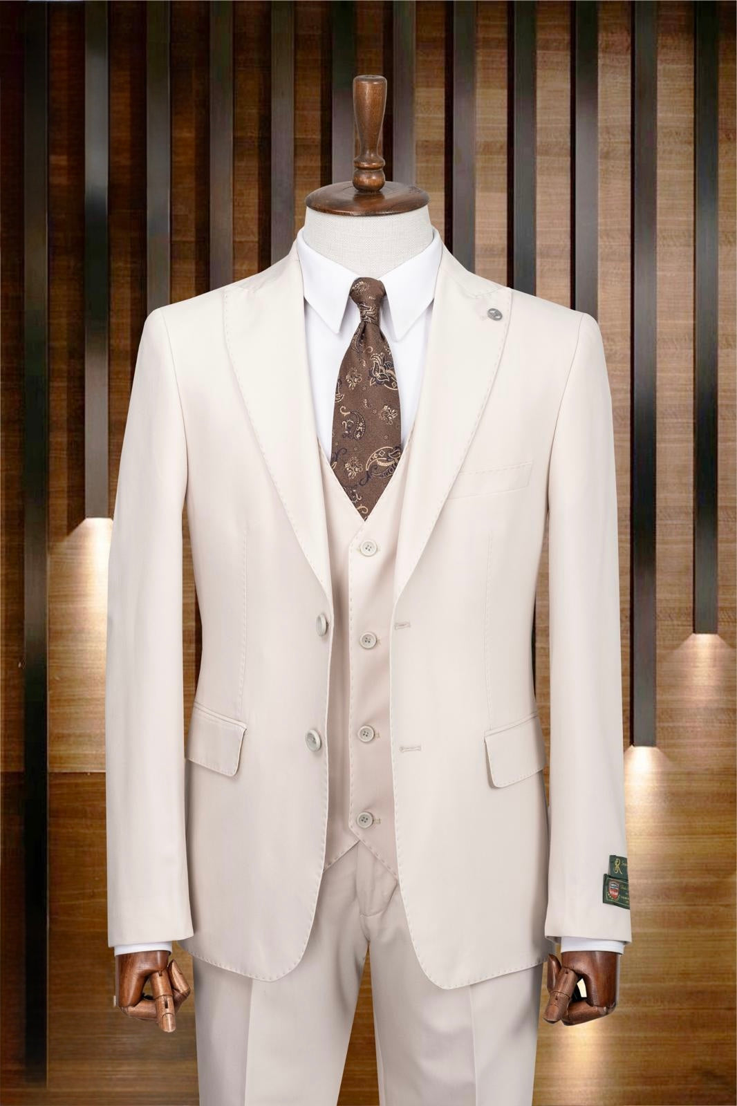 Men’s Suit 3PC Beige