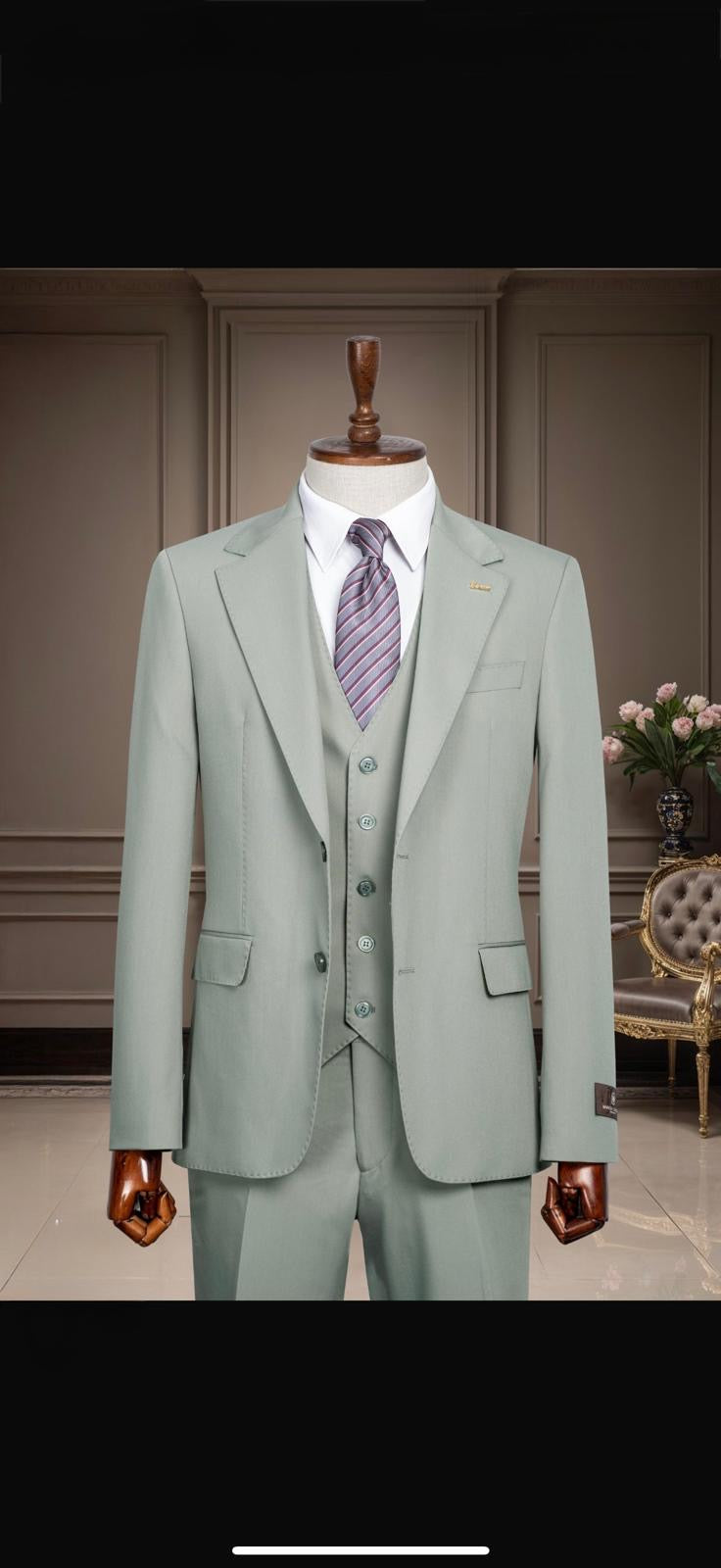 Men’s Suit 3PC Mint Green