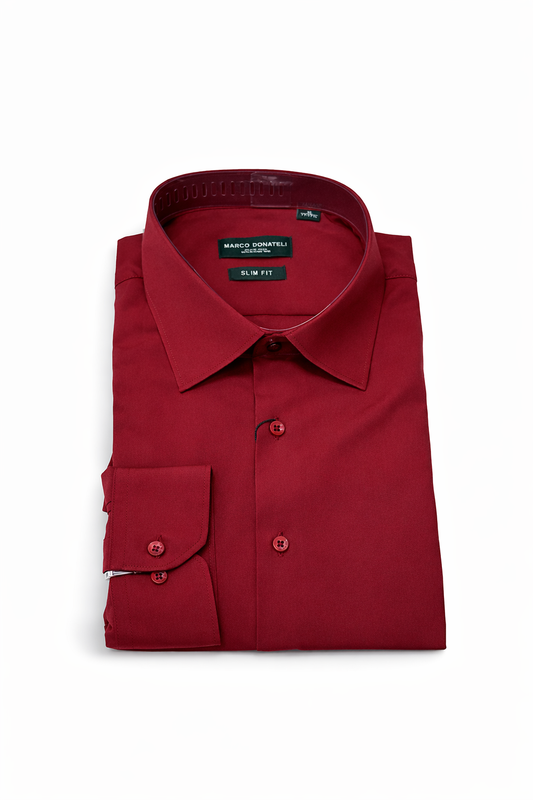 Dress Shirt Wine Red